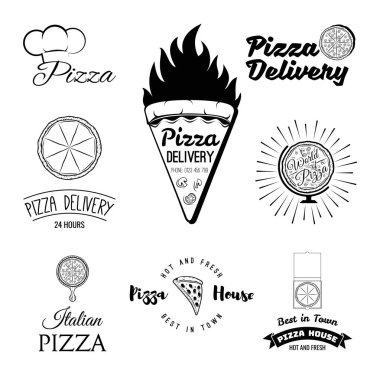 Pizza. İtalyan yemeği. Gıda dır. Pizza Restoran. Etiket kümesi