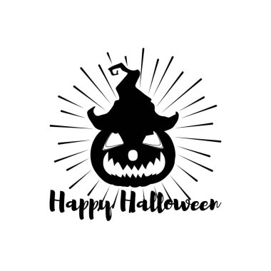 kabak veya jack o fener ve cadı şapka vektör şeffaf bir arka plan üzerinde