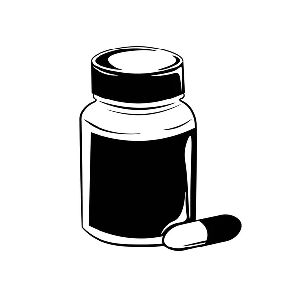 Pill bottle. Vector illustration isolated on white — Stock Vector