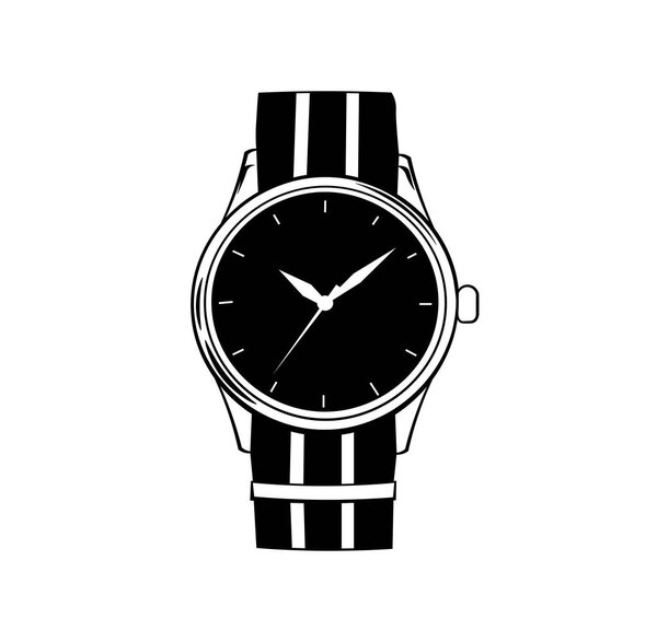 Hand watch icon. Vector illustration isolated on white