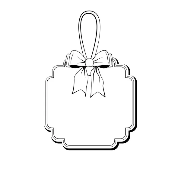 Modèle d'invitation de mariage d'arc de ruban d'étiquette. Illustration vectorielle isolée sur blanc — Image vectorielle
