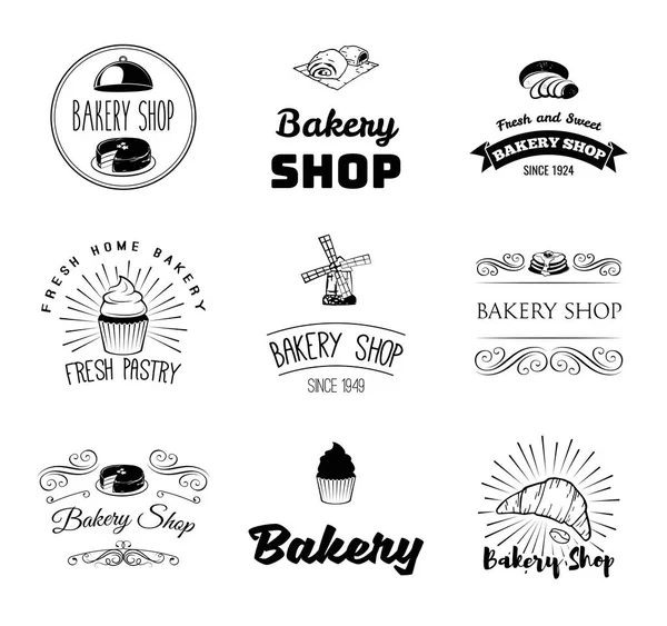 Векторний набір хлібобулочних та хлібних логотипів, етикеток, значків та елементів дизайну . — стоковий вектор