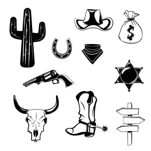 Wild West. Conjunto de emblemas de rodeio vintage, rótulos, logotipos, emblemas — Vetor de Stock