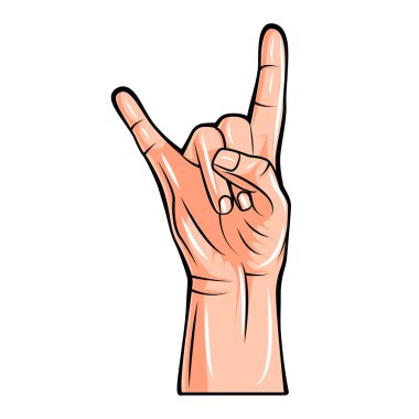El işareti rock. Vektör çizim üzerinde beyaz izole