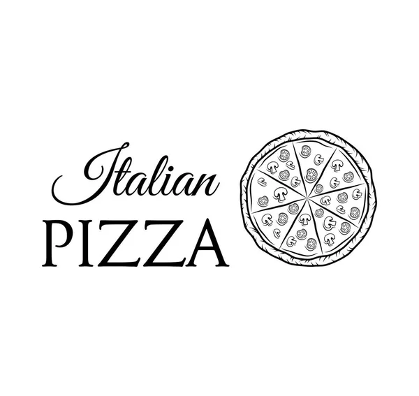 Włoska Pizza etykiety. Odznaka Pizzeria. Ilustracja wektorowa elementów projektu. Na białym tle — Wektor stockowy