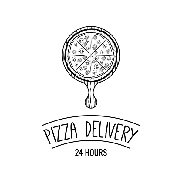 Italiaanse Pizza Label. Badge Pizzeria. Ontwerp elementen vectorillustratie. Geïsoleerd op wit — Stockvector