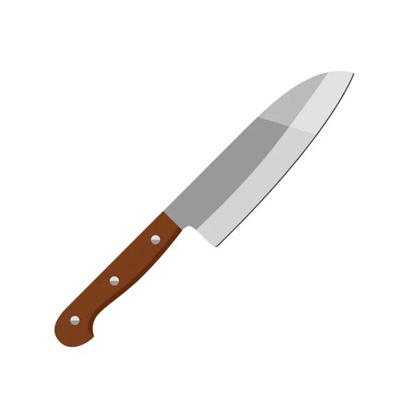 Cuchillo con mango de madera — Vector de stock