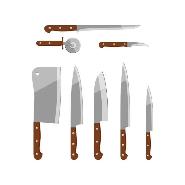 Σύνολο της κουζίνας μαχαίρια — Διανυσματικό Αρχείο