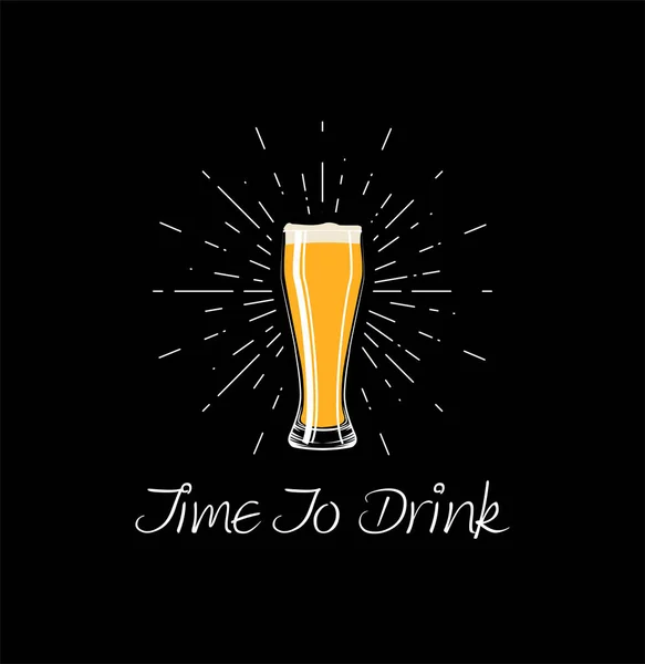 Tiempo para beber logo — Vector de stock