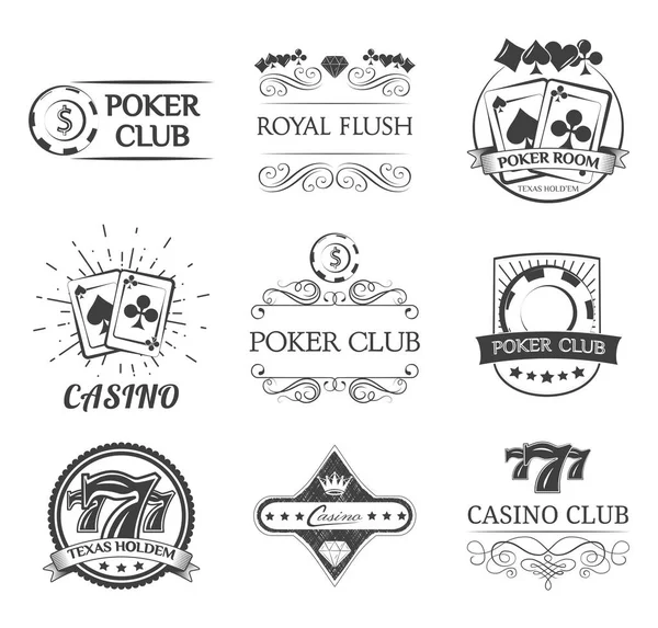 Vintage casino logos conjunto — Archivo Imágenes Vectoriales