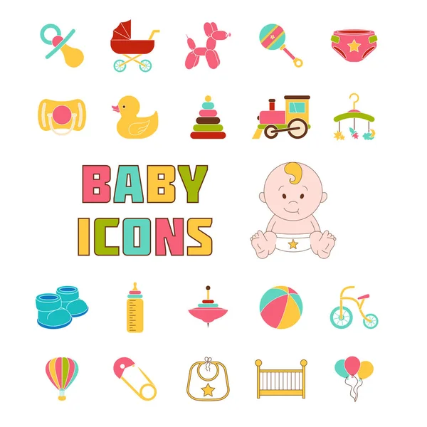 Doodle etiquetas de bebé — Archivo Imágenes Vectoriales