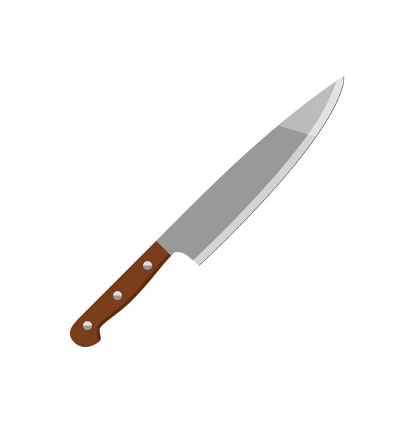 Cuchillo con mango de madera — Vector de stock