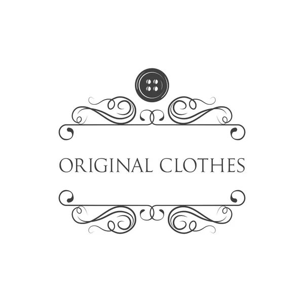 Decorated clothes store logo — Stock Vector