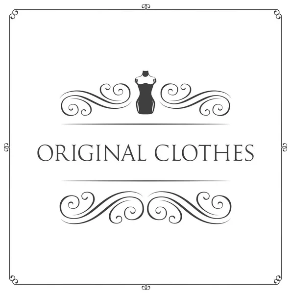 Decorated clothes store logo — Stock Vector
