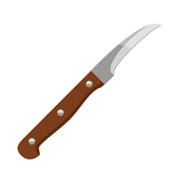Nóż z drewnianym uchwytem — Wektor stockowy