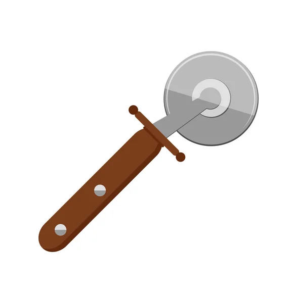 Cuchillo con mango de madera — Vector de stock