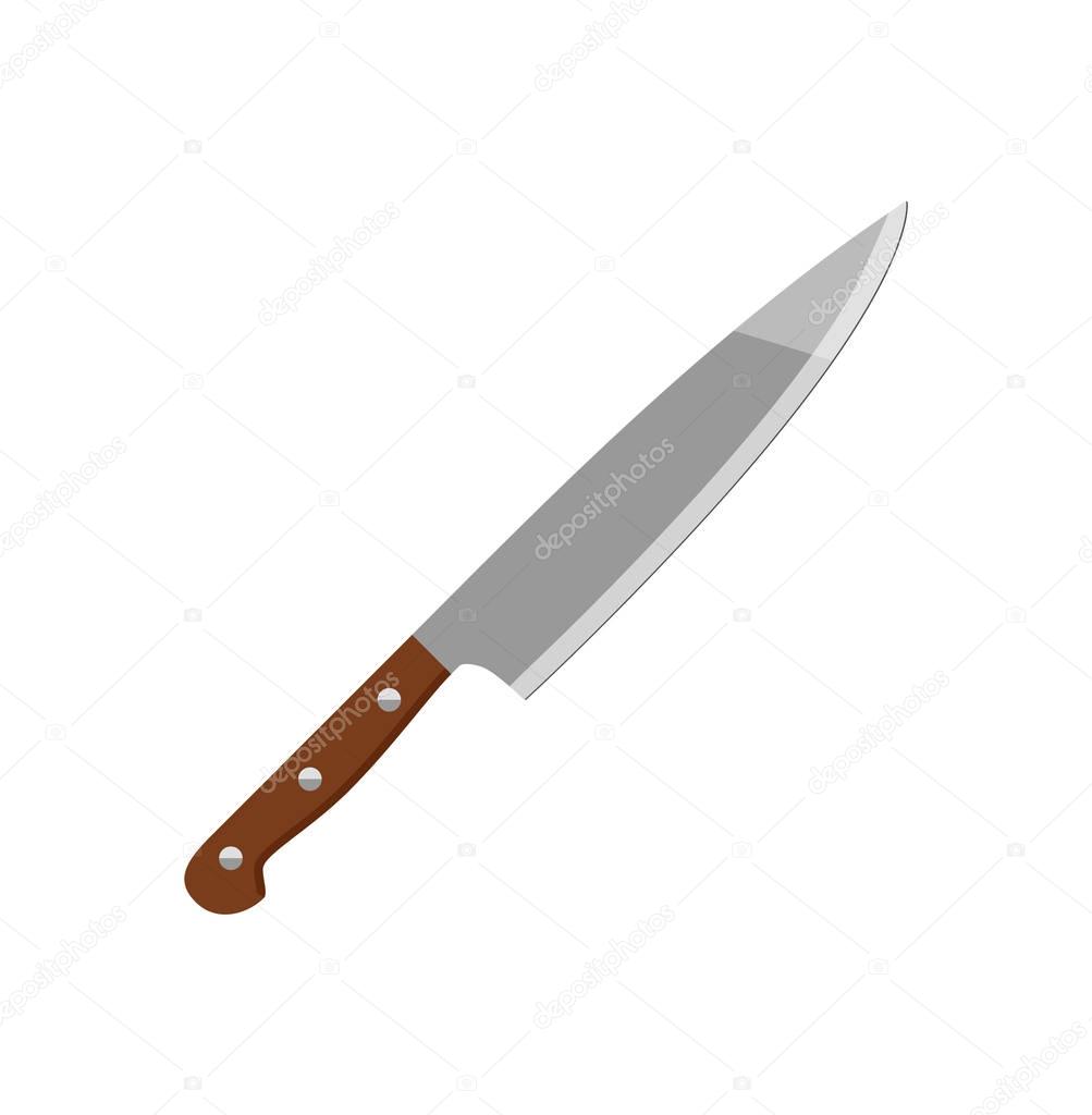 Knife with wooden handle