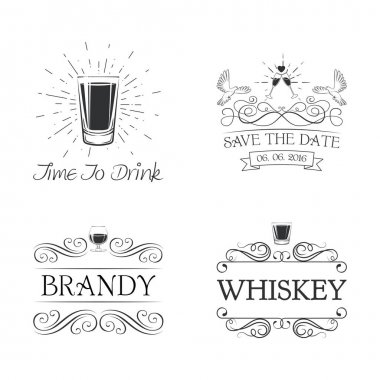 Kaligrafi vintage tasarım öğeleri