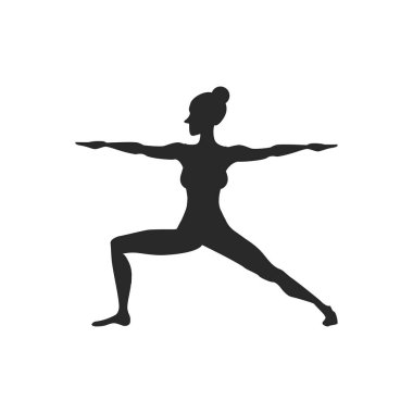 Yoga yapan bir kadın silueti.