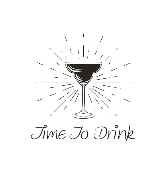 Tiempo para beber logo — Vector de stock