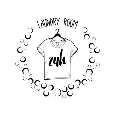 Çamaşırhane logo, amblem ve tasarım öğesi