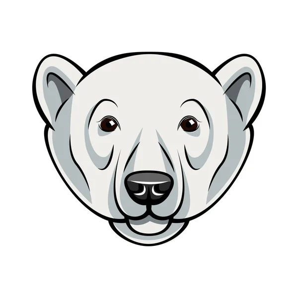 Polar Bear Face. Vector illustration isolated on white — Stock Vector