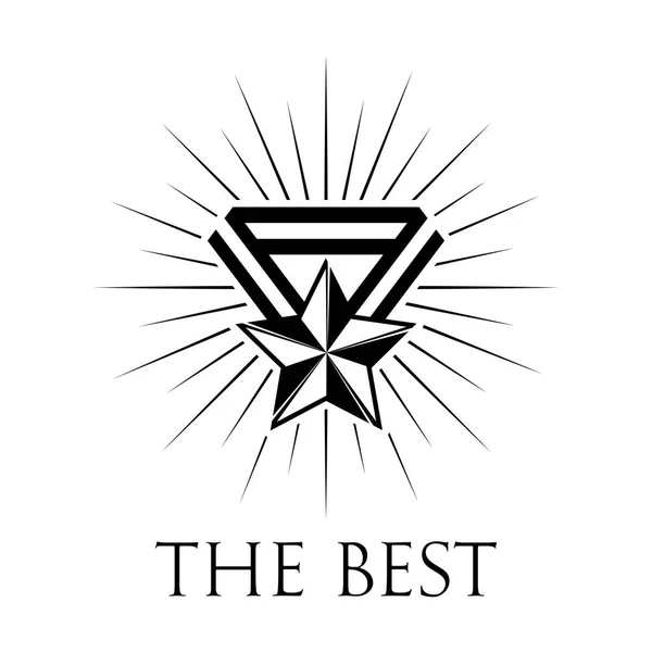 Icono o logotipo del premio. Ilustración vectorial sobre fondo blanco . — Vector de stock
