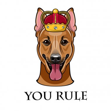 Dog Head'a Alman çoban taç vektör. Vektör.