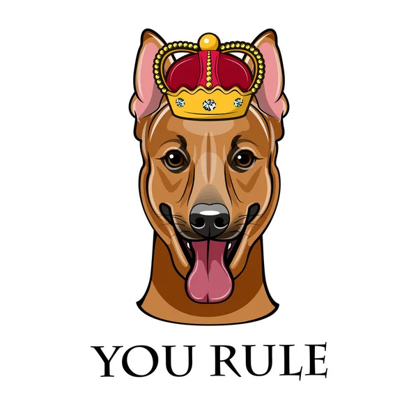 Dog Head'a Alman çoban taç vektör. Vektör.