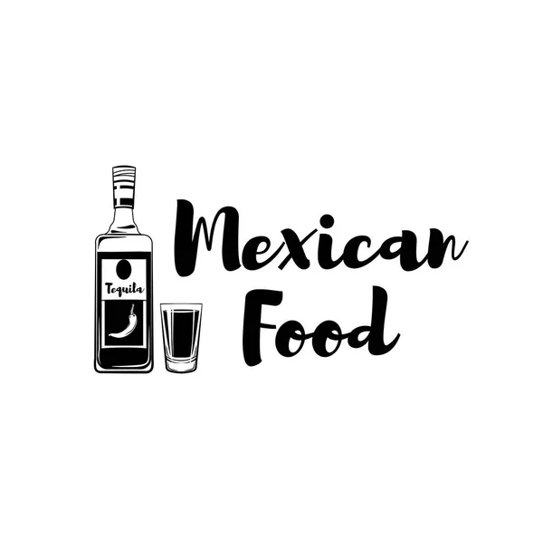 Iconos de tequila y vidrio. Comida mexicana. Archivo vectorial . — Vector de stock
