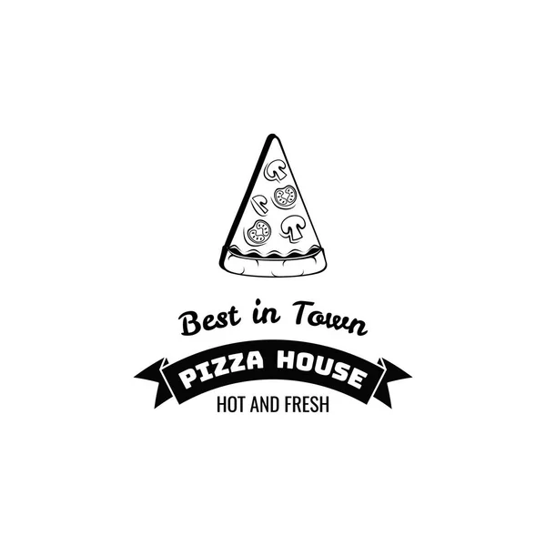 Kawałek pizzy. Logo. Wektor — Wektor stockowy