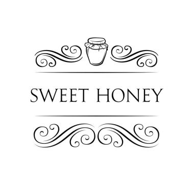 Tatlı bal kavanozu vektör simge swirls ile.