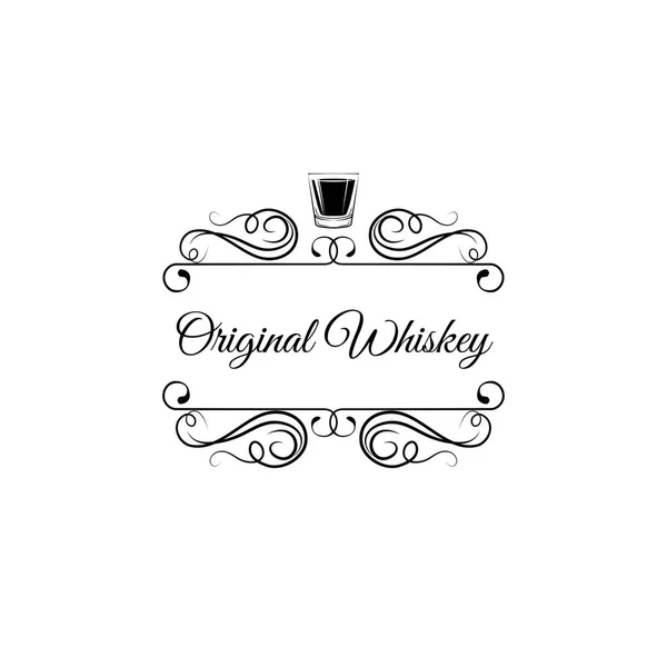 Logo original Welsh Whiskey avec tourbillons, badge, étiquette, vecteur . — Image vectorielle