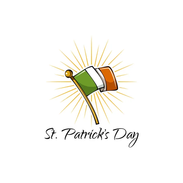 Flag of Ireland. St. Patrick's Day symbol. Isolated on white background. Vector — Stock Vector