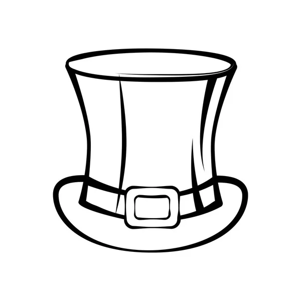 Silhouette top hat saint patrick day symbol. vector illustration isolated on white — Stock Vector