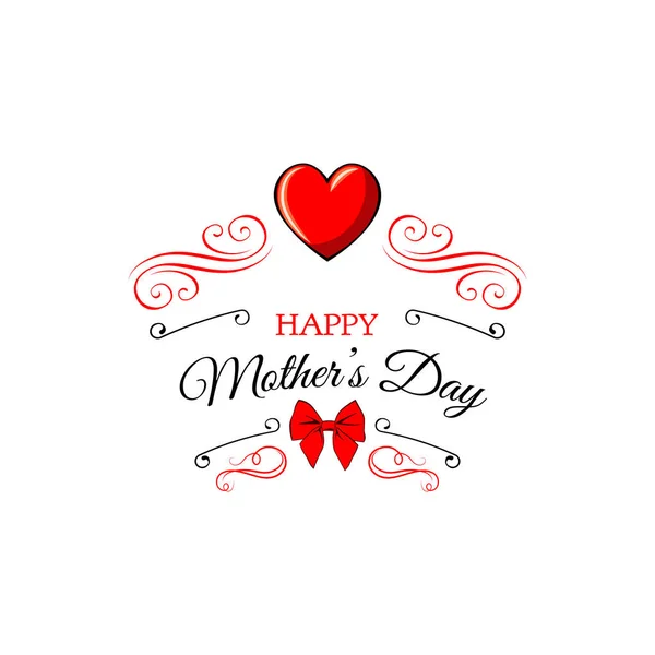 Happy Mother s Day groeten Card. belettering kalligrafie inscriptie op hart vector — Stockvector