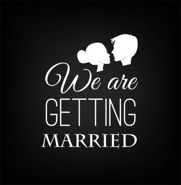 Gelin ve damat. Gelin ve damat bir siyah arka plan üzerine beyaz silüeti. Vektör