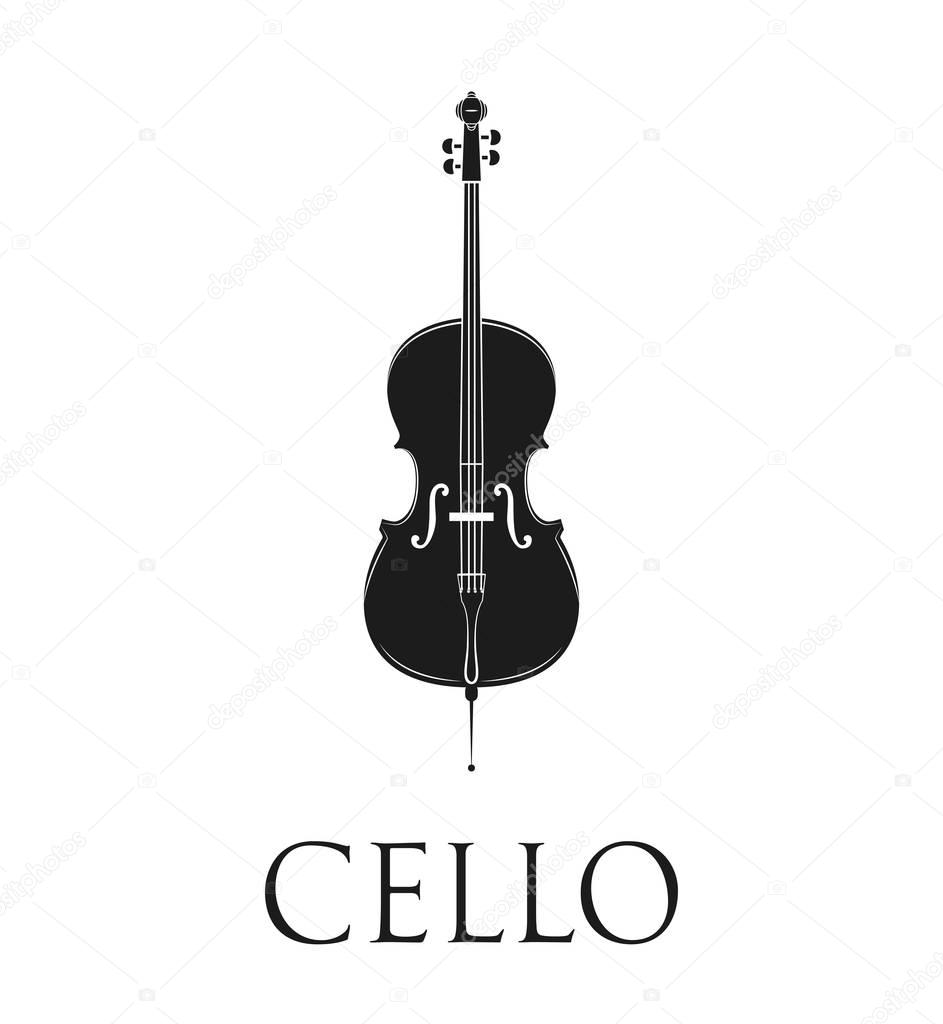 Cello. Isolated On White Background. 