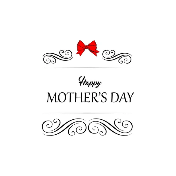 Happy Mother s Day groet Card. Bow. Wervelingen. Vector. — Stockvector