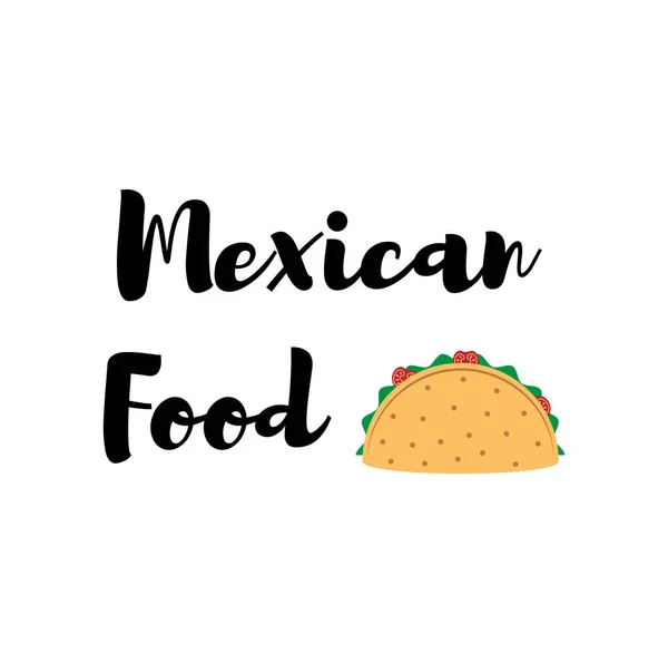 Taco Comida tradicional mexicana. Etiqueta vectorial . — Archivo Imágenes Vectoriales