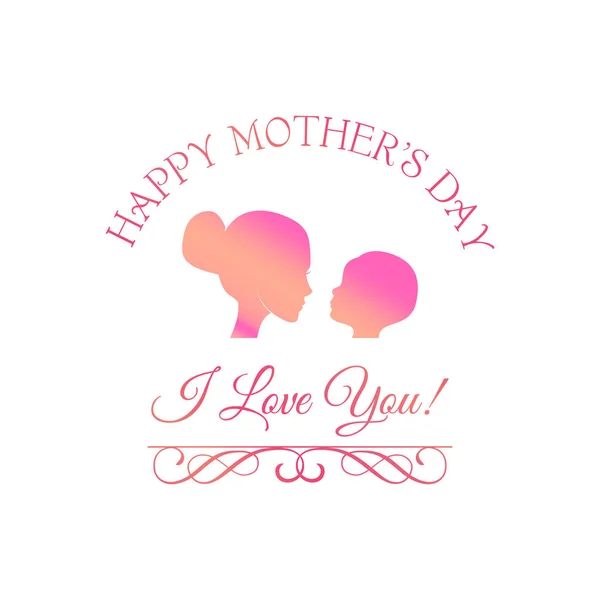 Illustratie van moeder en baby. Happy Mother s Day. Vectorillustratie. — Stockvector