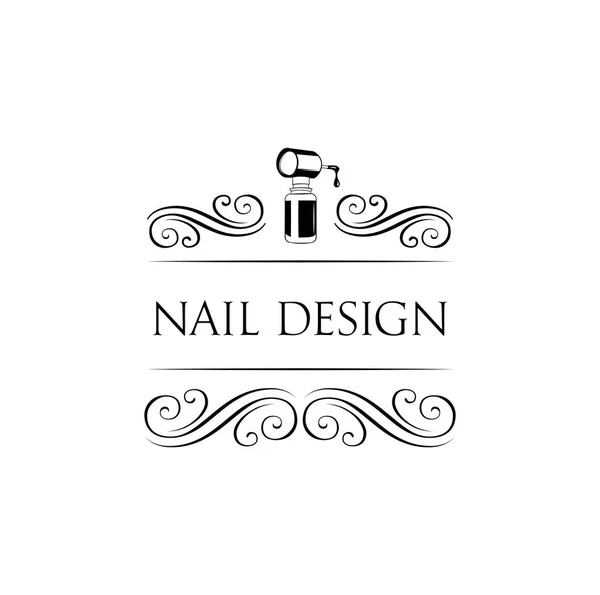 Studio di Nail Art. Modello per logo. Icona dello smalto. Illustrazione vettoriale . — Vettoriale Stock