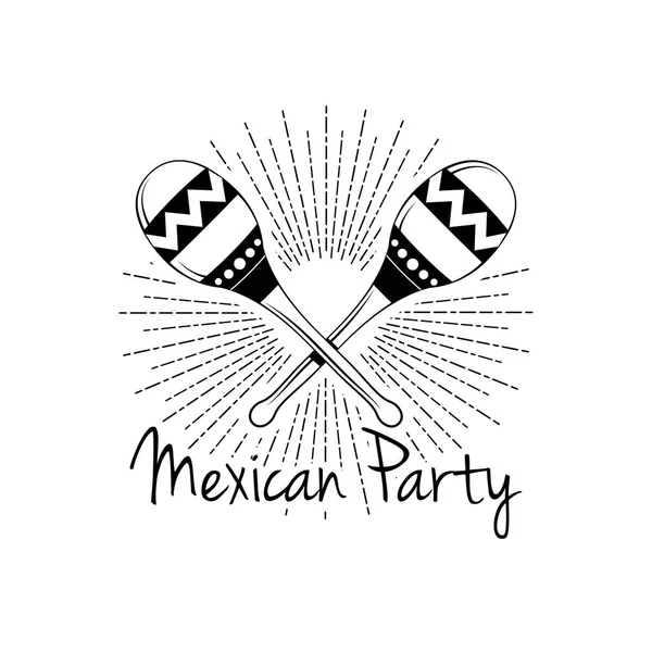 Mexican Party. Maracas in beams icon. Vector illustration. — Stock Vector