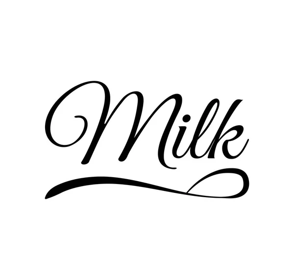 Logotyp mleka. Literowanie mleka. Ilustracja wektorowa — Wektor stockowy
