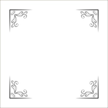 Elle çizilmiş köşe kenarlık kümesi. Süslü sayfa dekorasyon. Vektör.