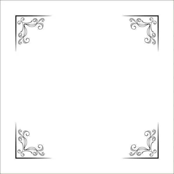 Set of hand drawn corner borders. Fancy page decoration. Vector. — Stock Vector