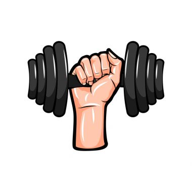 Dumbbell el simgesi. Vektör çizim.