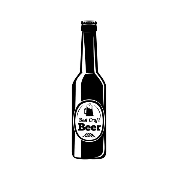 Une bouteille de bière. Icône de bière artisanale. Logo boisson alcoolisée. Illustration vectorielle . — Image vectorielle