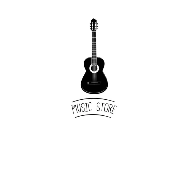 Icono de guitarra. Signo de instrumento musical acústico. Ilustración vectorial . — Vector de stock