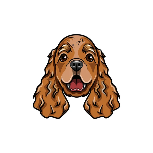 Englischer Cockerspanielkopf. Vektorillustration. — Stockvektor